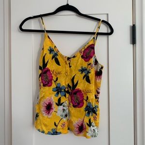 Topshop yellow floral camisole size 6